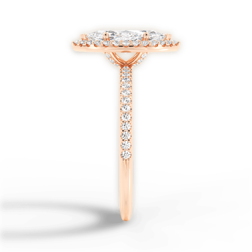 Joanne Marquise Cut Lab Grown Diamond 18Kt Rose Gold Engagement Ring - View 4
