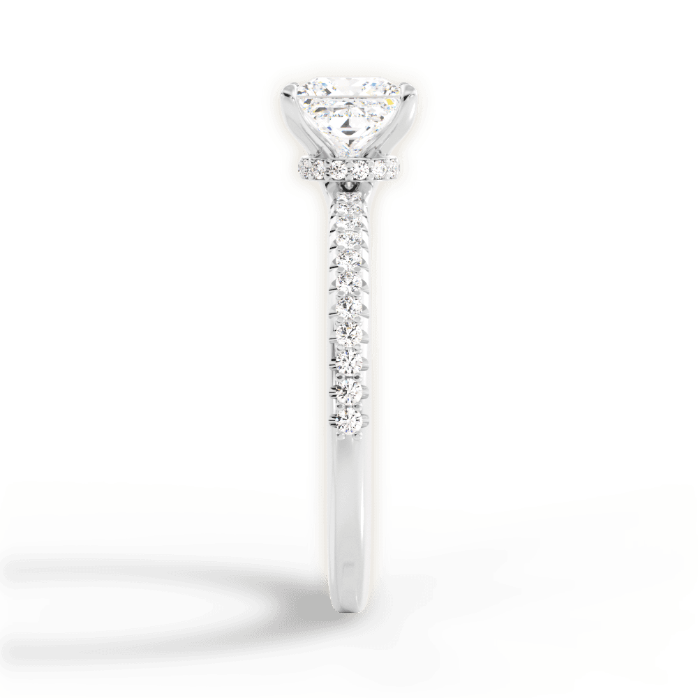 Giselle Princess Cut Lab Grown Diamond 18Kt White Gold Engagement Ring - View 4