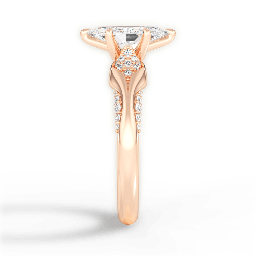 Isabel Marquise Cut Lab Grown Diamond 18Kt Rose Gold Engagement Ring - View 2