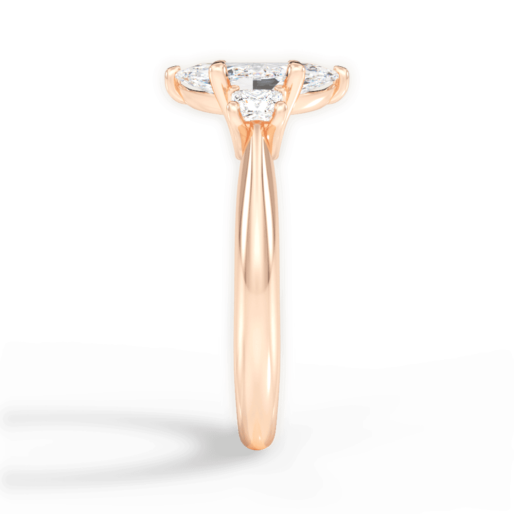 Dorothy Marquise Cut Lab Grown Diamond 18Kt Rose Gold Engagement Ring - View 4