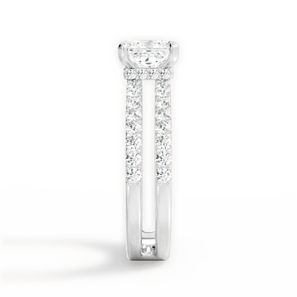 Christie Princess Cut Lab Grown Diamond 18Kt White Gold Engagement Ring - View 2
