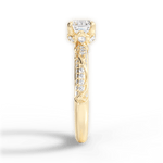 Josephine Asscher Cut Lab Grown Diamond 18Kt Yellow Gold Engagement Ring - View 3