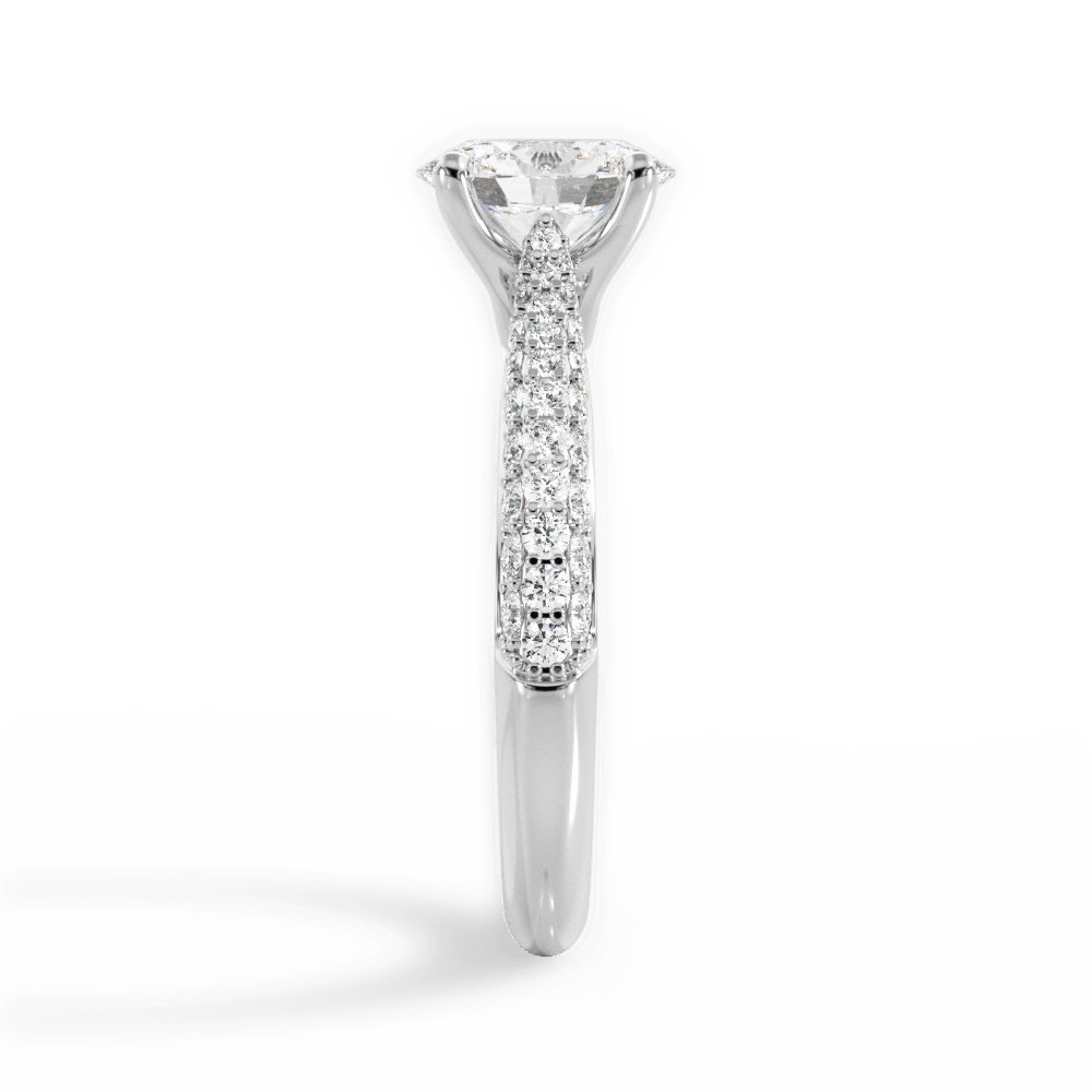 Kira Oval Cut Lab Grown Diamond 14Kt White Gold Engagement Ring - View 3