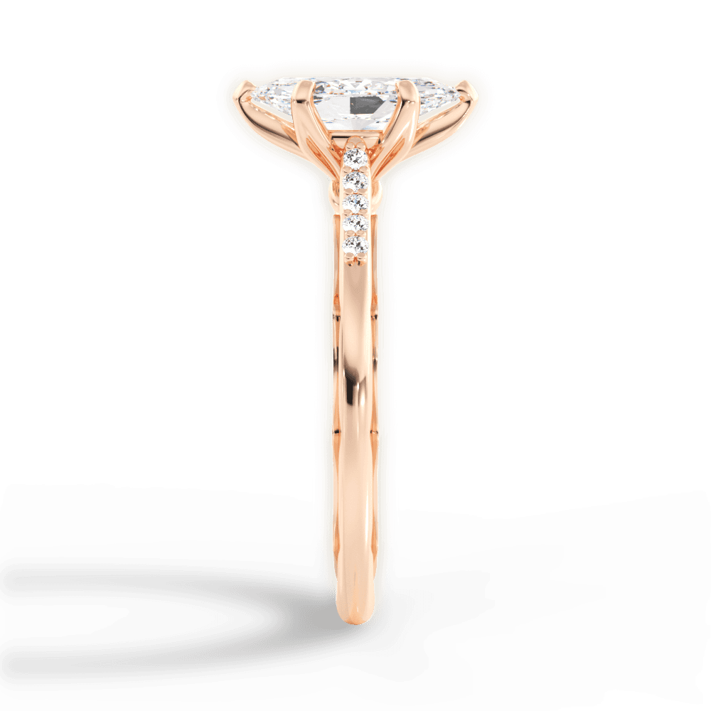 Christina Marquise Cut Lab Grown Diamond 18Kt Rose Gold Engagement Ring - View 3