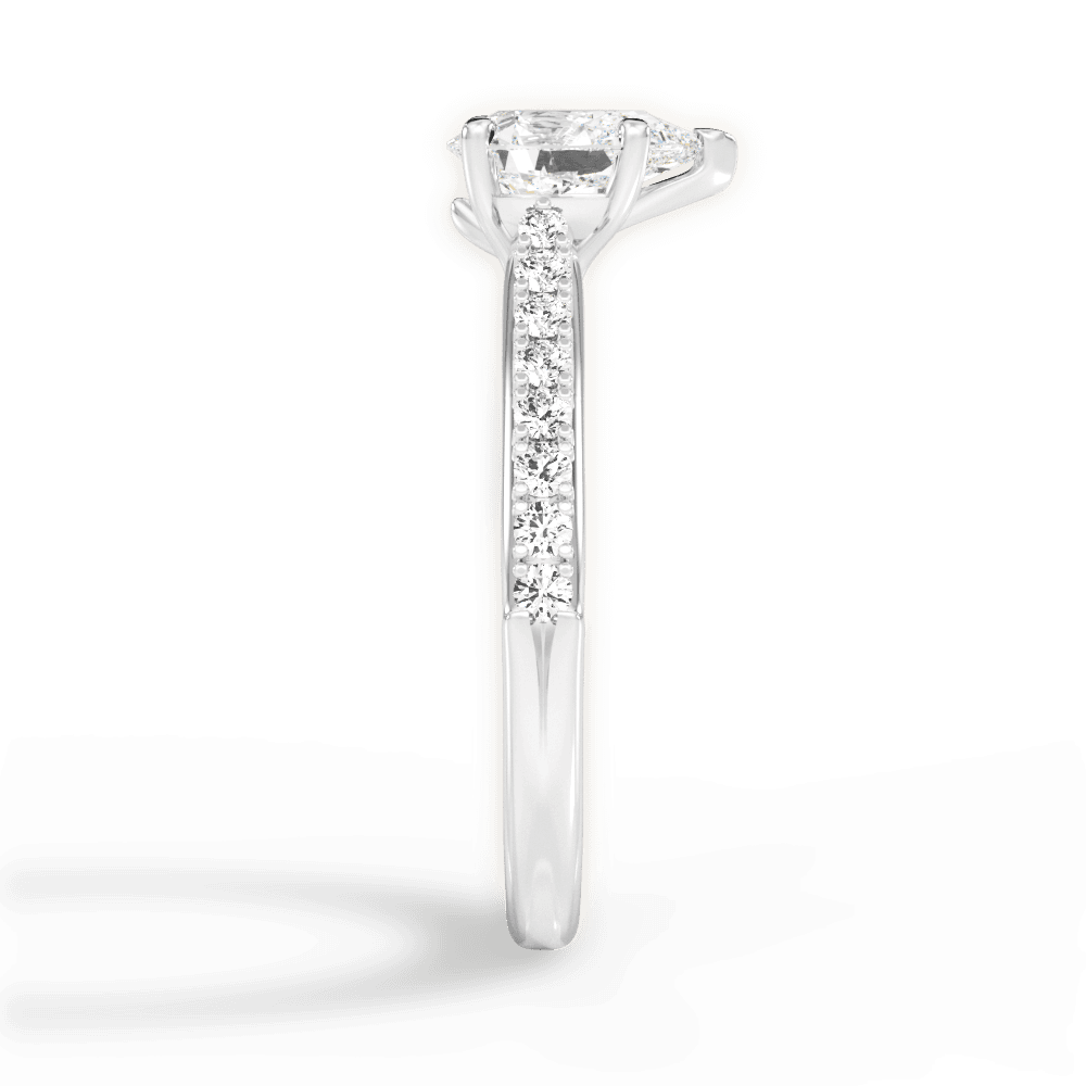 Elizabeth Pear Cut Lab Grown Diamond 18Kt White Gold Engagement Ring - View 4