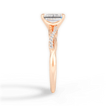 Charlotte Emerald Cut Lab Grown Diamond 18Kt Rose Gold Engagement Ring - View 2