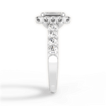 Lacey Emerald Cut Lab Grown Diamond Platinum Engagement Ring - View 2