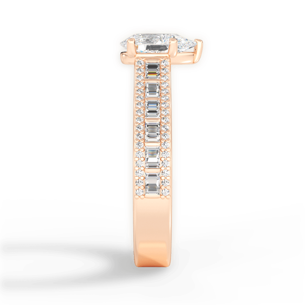 Lynn Pear Cut Lab Grown Diamond 18Kt Rose Gold Engagement Ring - View 3