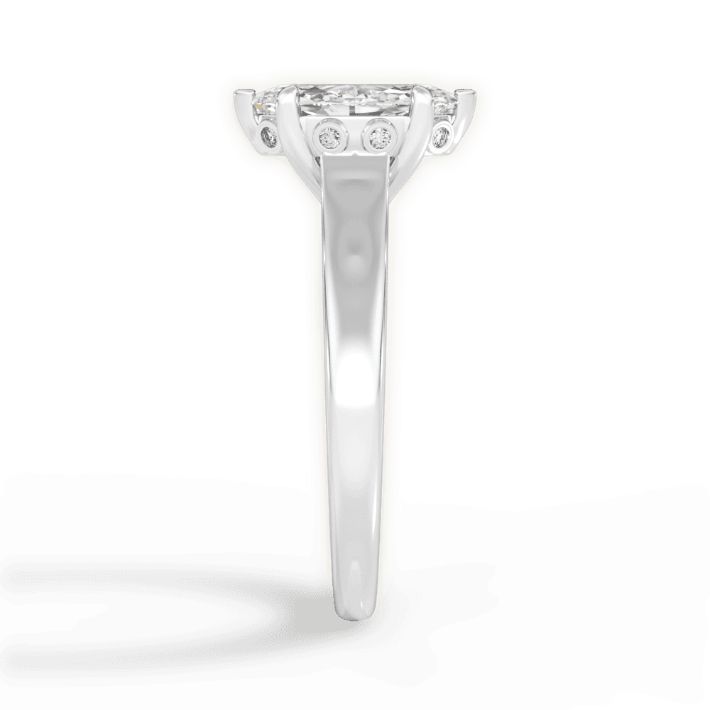 Carol Marquise Cut Lab Grown Diamond 14Kt White Gold Engagement Ring - View 3