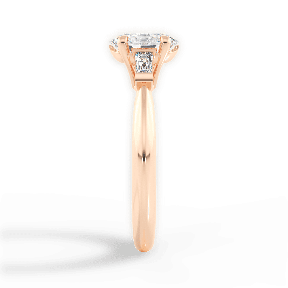 Emily Oval Cut Lab Grown Diamond 18Kt Rose Gold Engagement Ring - View 3