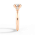 Emily Oval Cut Lab Grown Diamond 18Kt Rose Gold Engagement Ring - View 3