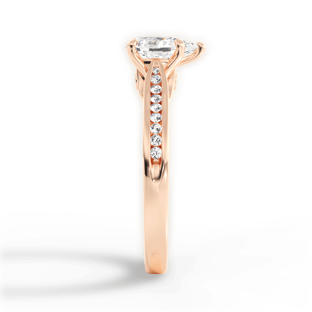 Elena Pear Cut Lab Grown Diamond 18Kt Rose Gold Engagement Ring - View 2
