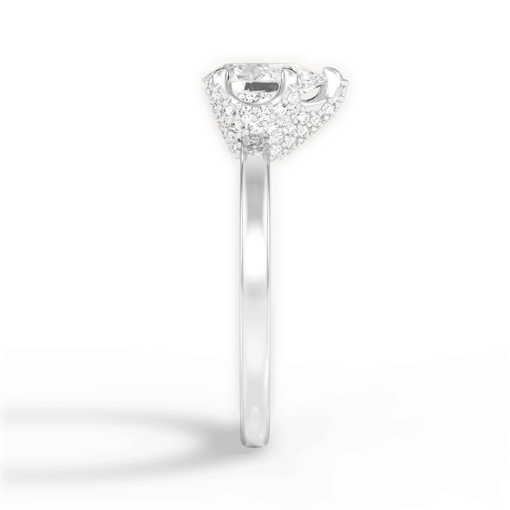 Gemma Pear Cut Lab Grown Diamond 14Kt White Gold Engagement Ring - View 3
