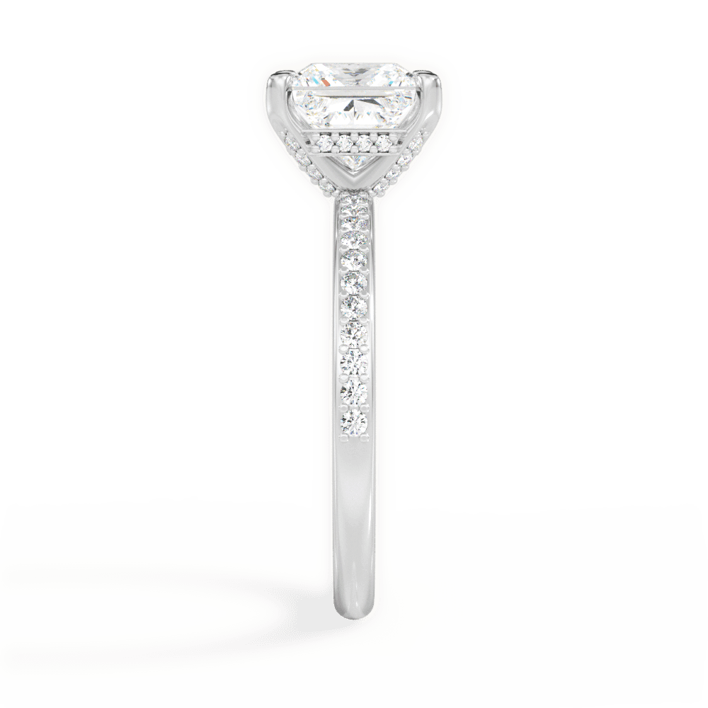 Janice Princess Cut Lab Grown Diamond Platinum Engagement Ring - View 4