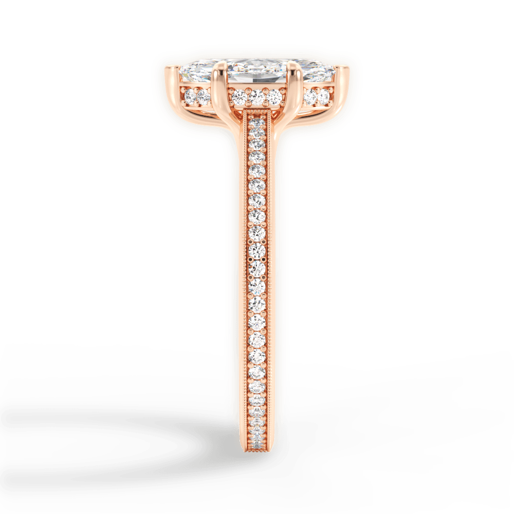 Janet Marquise Cut Lab Grown Diamond 18Kt Rose Gold Engagement Ring - View 2
