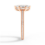Janet Marquise Cut Lab Grown Diamond 18Kt Rose Gold Engagement Ring - View 2