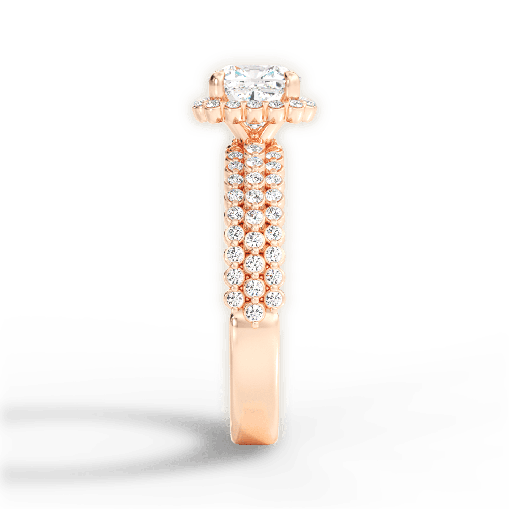Jocelyn Cushion Cut Lab Grown Diamond 18Kt Rose Gold Engagement Ring - View 3