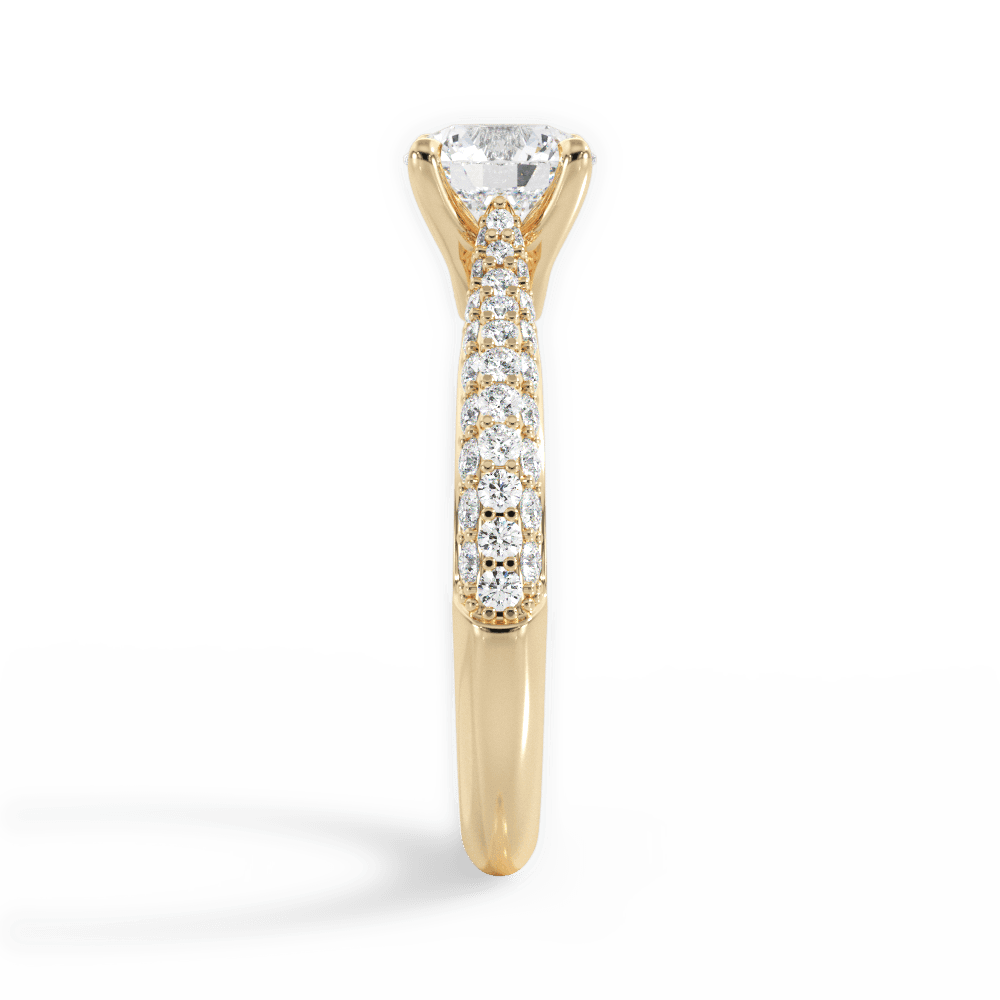 Kira Round Cut Lab Grown Diamond 18Kt Yellow Gold Engagement Ring - View 3