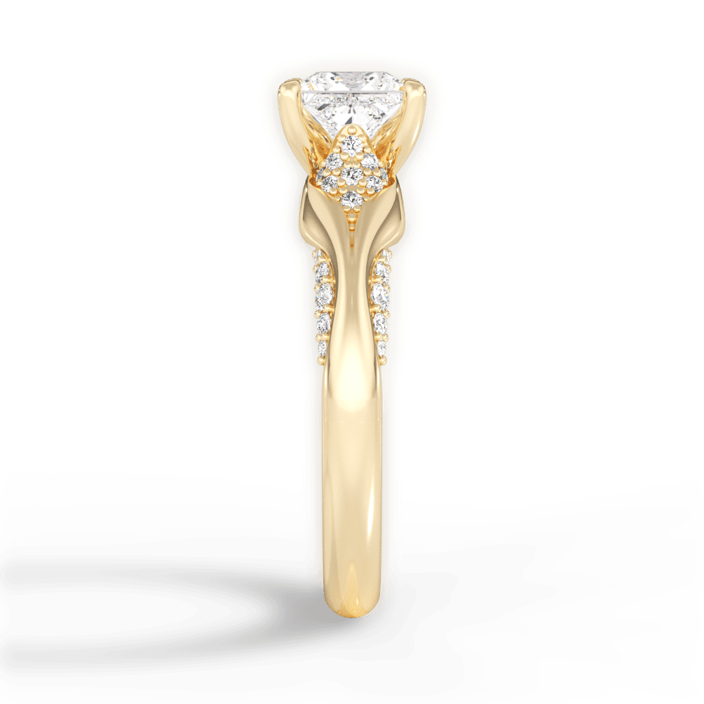 Isabel Princess Cut Lab Grown Diamond 18Kt Yellow Gold Engagement Ring - View 3