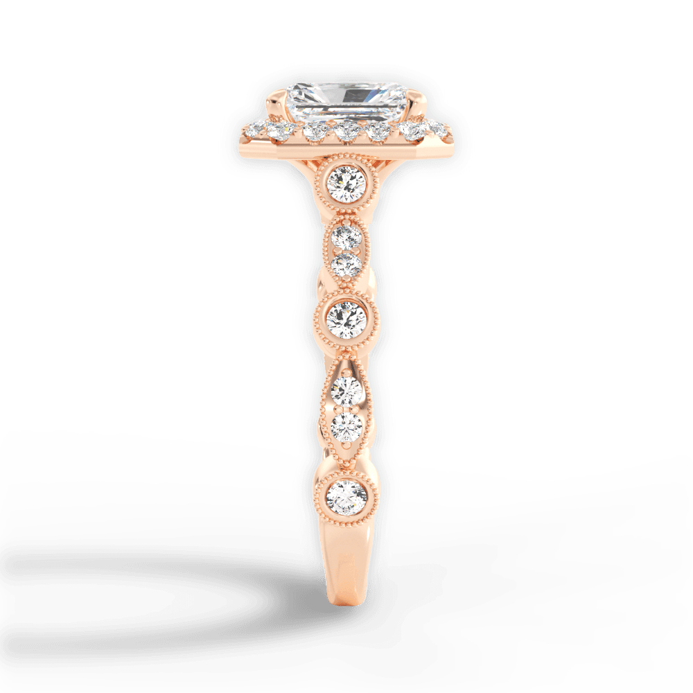 Irene Radiant Cut Lab Grown Diamond 18Kt Rose Gold Engagement Ring - View 4
