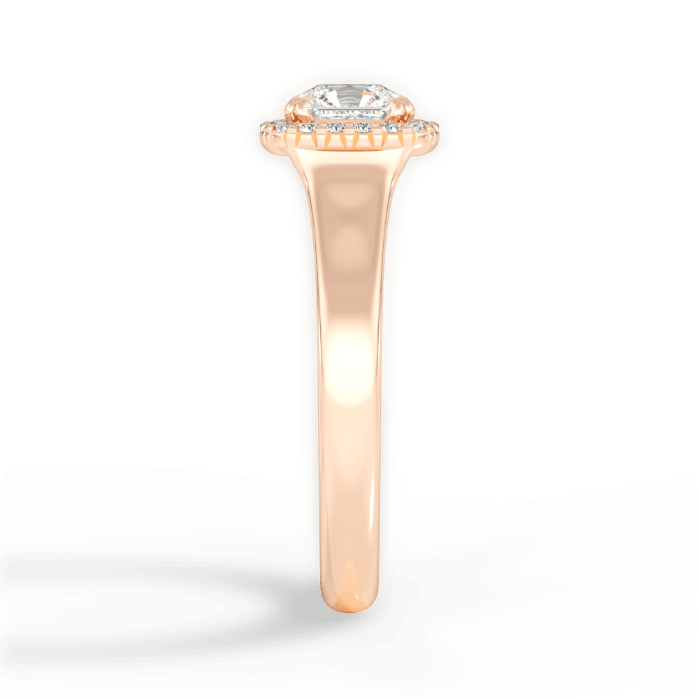 Jasmin Asscher Cut Lab Grown Diamond 18Kt Rose Gold Engagement Ring - View 4