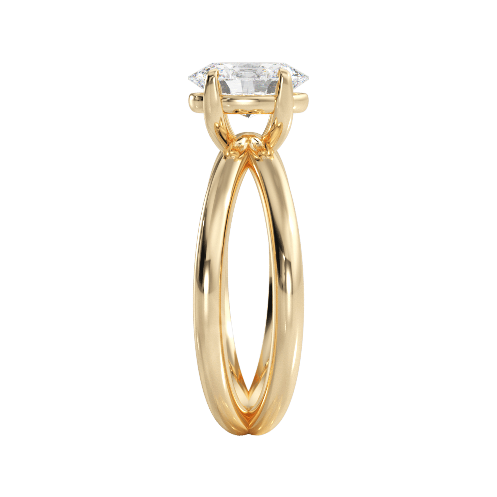 Ada Oval Cut Lab Grown Diamond 18Kt Yellow Gold Engagement Ring - View 3