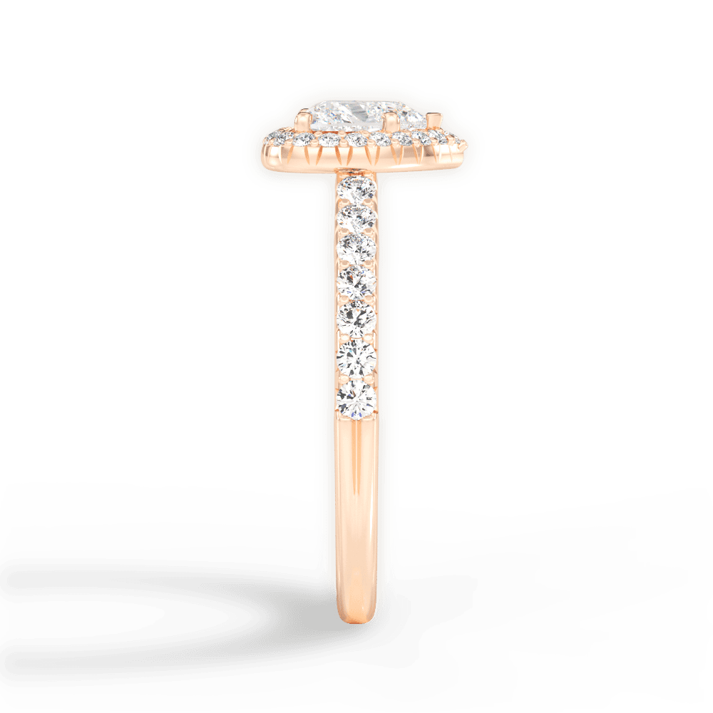 Kathleen Heart Cut Lab Grown Diamond 18Kt Rose Gold Engagement Ring - View 4