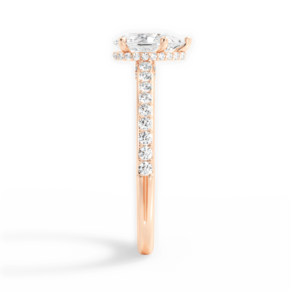 Joan Pear Cut Lab Grown Diamond 18Kt Rose Gold Engagement Ring - View 2