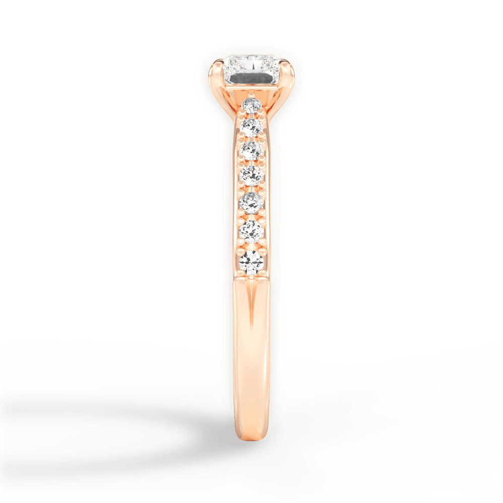 Diane Radiant Cut Lab Grown Diamond 18Kt Rose Gold Engagement Ring - View 3