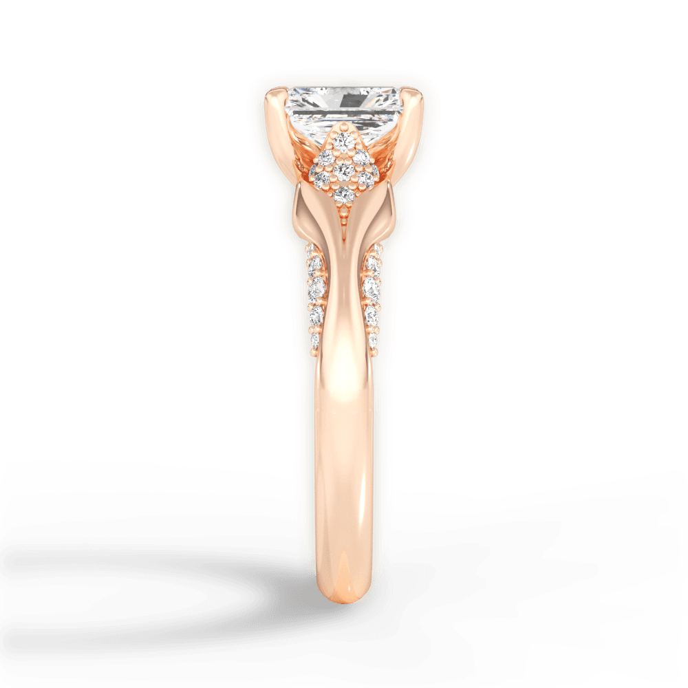 Isabel Radiant Cut Lab Grown Diamond 18Kt Rose Gold Engagement Ring - View 3