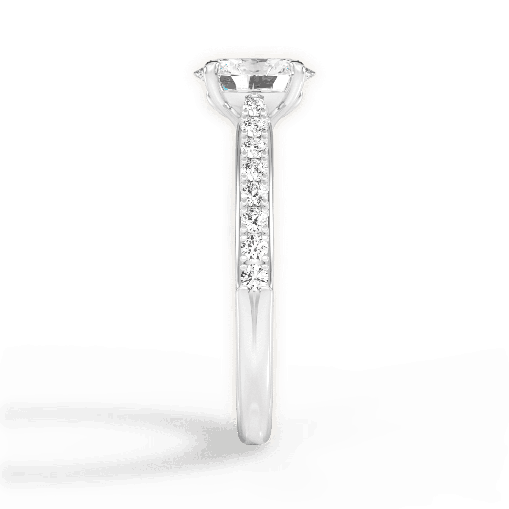 Elizabeth Oval Cut Lab Grown Diamond Platinum Engagement Ring - View 3