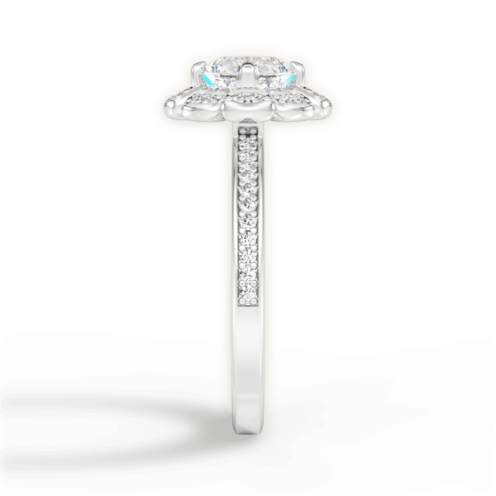 Hayley Asscher Cut Lab Grown Diamond Platinum Engagement Ring - View 4