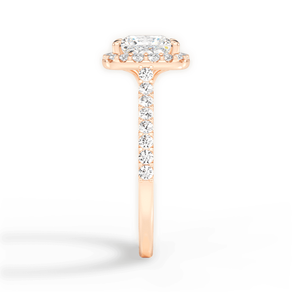 Ingrid Princess Cut Lab Grown Diamond 18Kt Rose Gold Engagement Ring - View 3