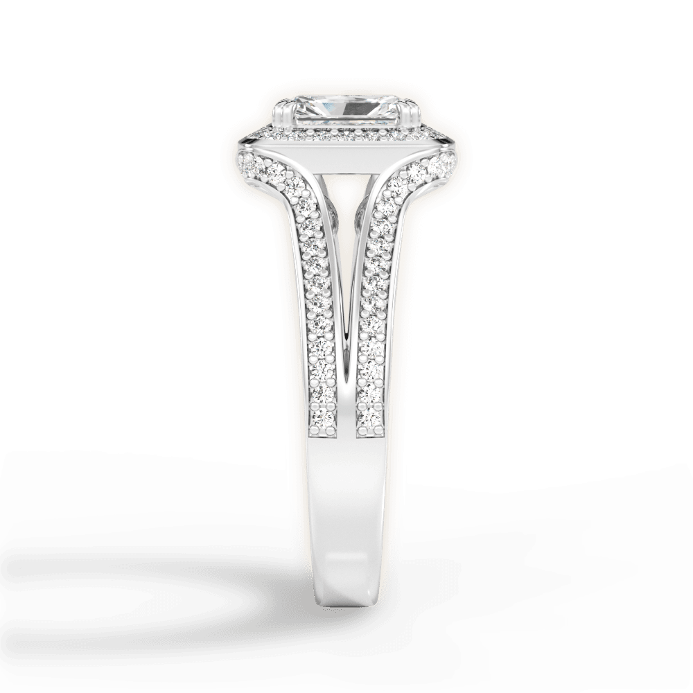 Mackenzie Radiant Cut Lab Grown Diamond Platinum Engagement Ring - View 2
