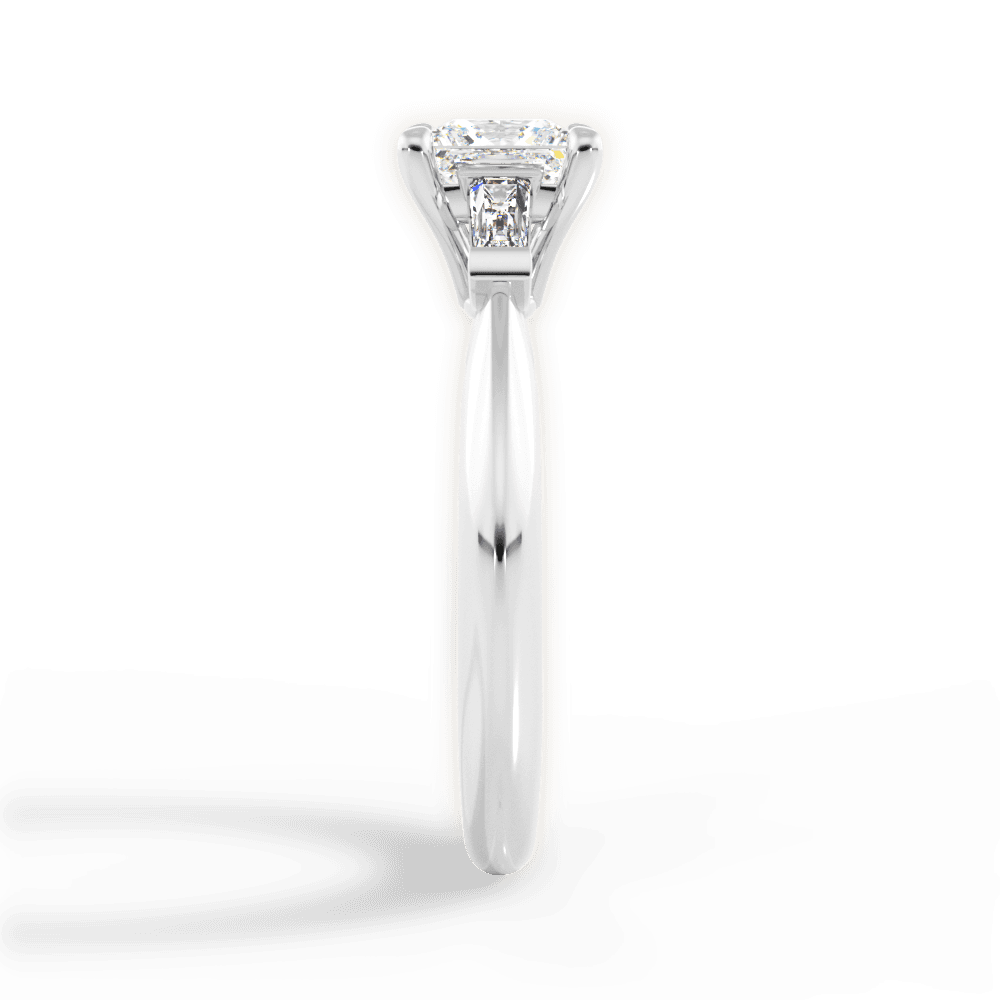 Emily Princess Cut Lab Grown Diamond 14Kt White Gold Engagement Ring - View 3