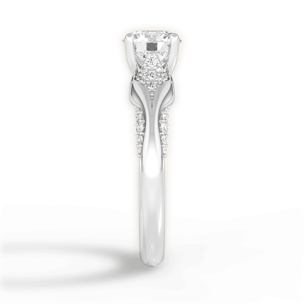 Isabel Round Cut Lab Grown Diamond 18Kt White Gold Engagement Ring - View 4