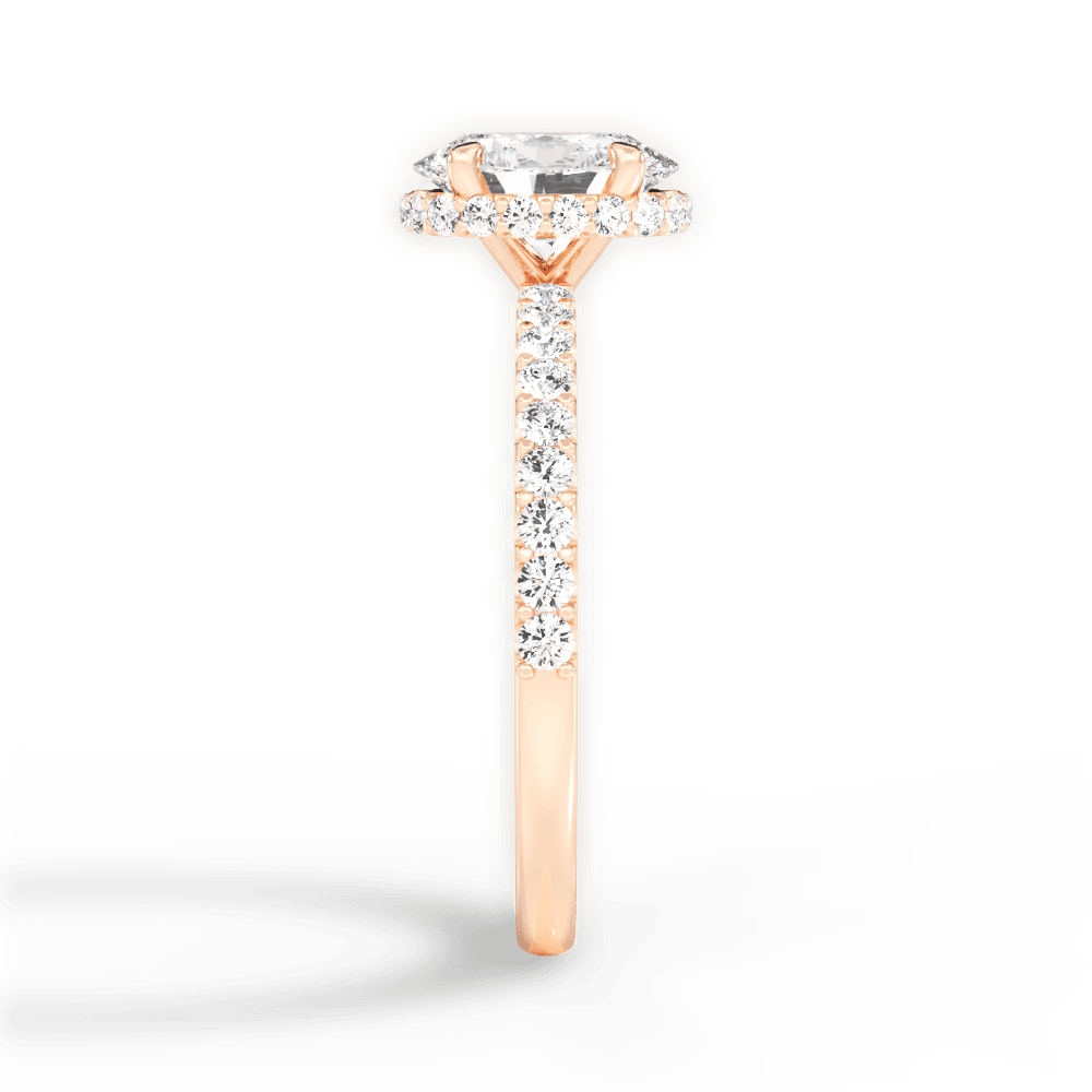 Isabella Oval Cut Lab Grown Diamond 18Kt Rose Gold Engagement Ring - View 2
