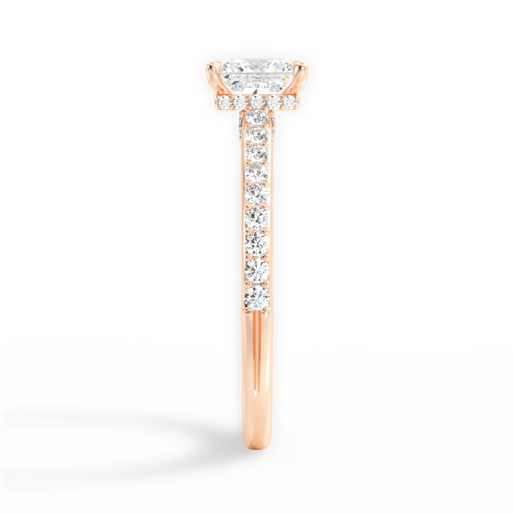 Joan Princess Cut Lab Grown Diamond 18Kt Rose Gold Engagement Ring - View 3