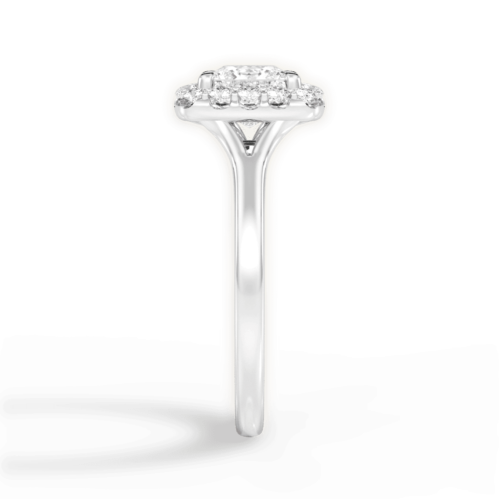 Geneva Princess Cut Lab Grown Diamond 14Kt White Gold Engagement Ring - View 3