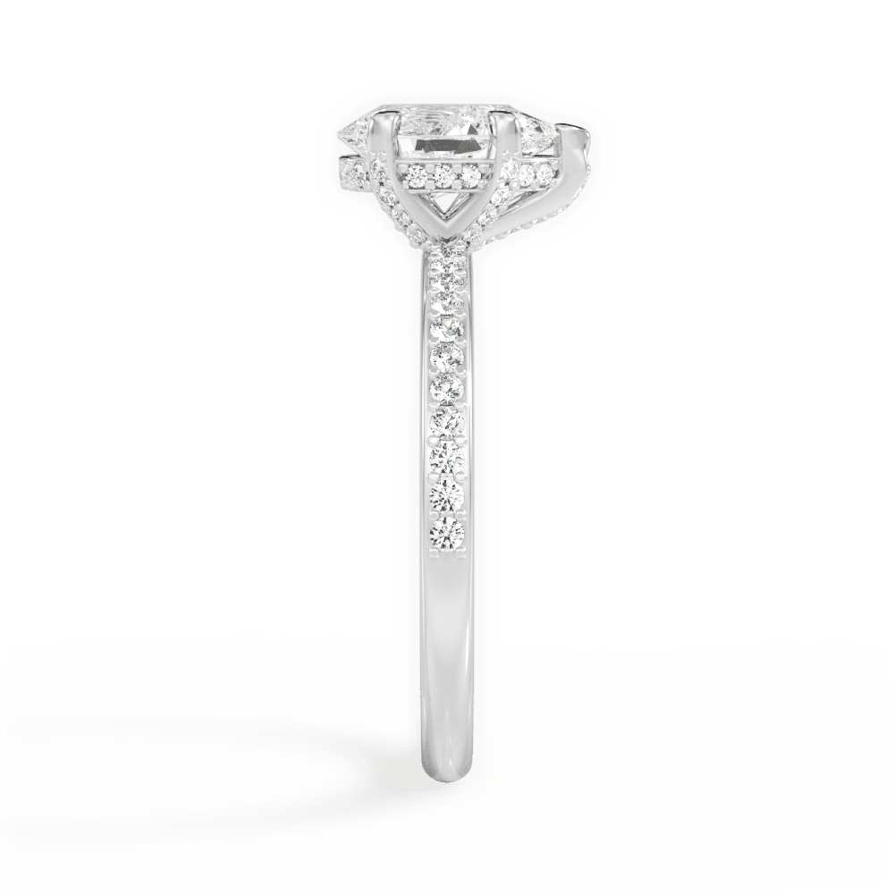 Janice Pear Cut Lab Grown Diamond Platinum Engagement Ring - View 4