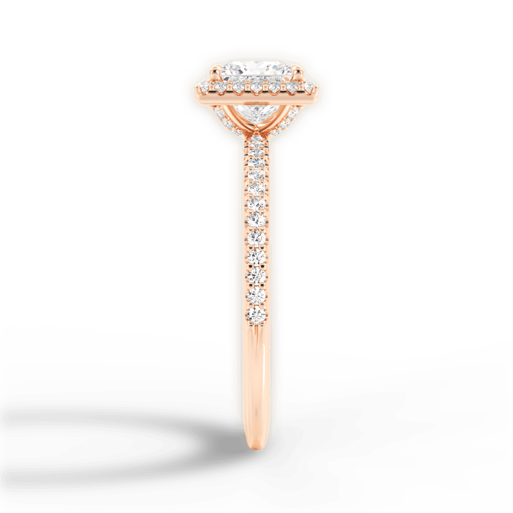 Joanne Princess Cut Lab Grown Diamond 18Kt Rose Gold Engagement Ring - View 3