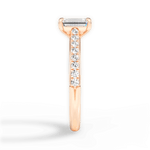 Elizabeth Emerald Cut Lab Grown Diamond 18Kt Rose Gold Engagement Ring - View 4