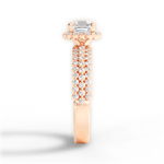 Jocelyn Asscher Cut Lab Grown Diamond 18Kt Rose Gold Engagement Ring - View 3