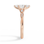 Cassie Marquise Cut Lab Grown Diamond 18Kt Rose Gold Engagement Ring - View 4