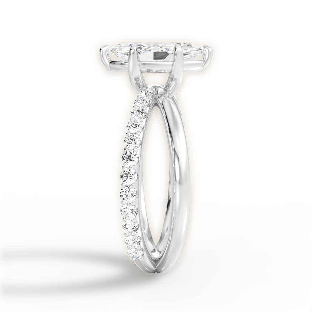 Jennifer Marquise Cut Lab Grown Diamond Platinum Engagement Ring - View 4