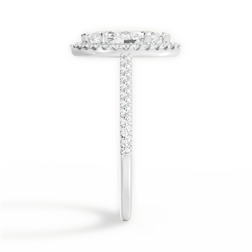 Jeanne Marquise Cut Lab Grown Diamond Platinum Engagement Ring - View 2