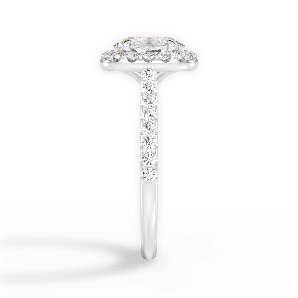 Leah Oval Cut Lab Grown Diamond 14Kt White Gold Engagement Ring - View 4