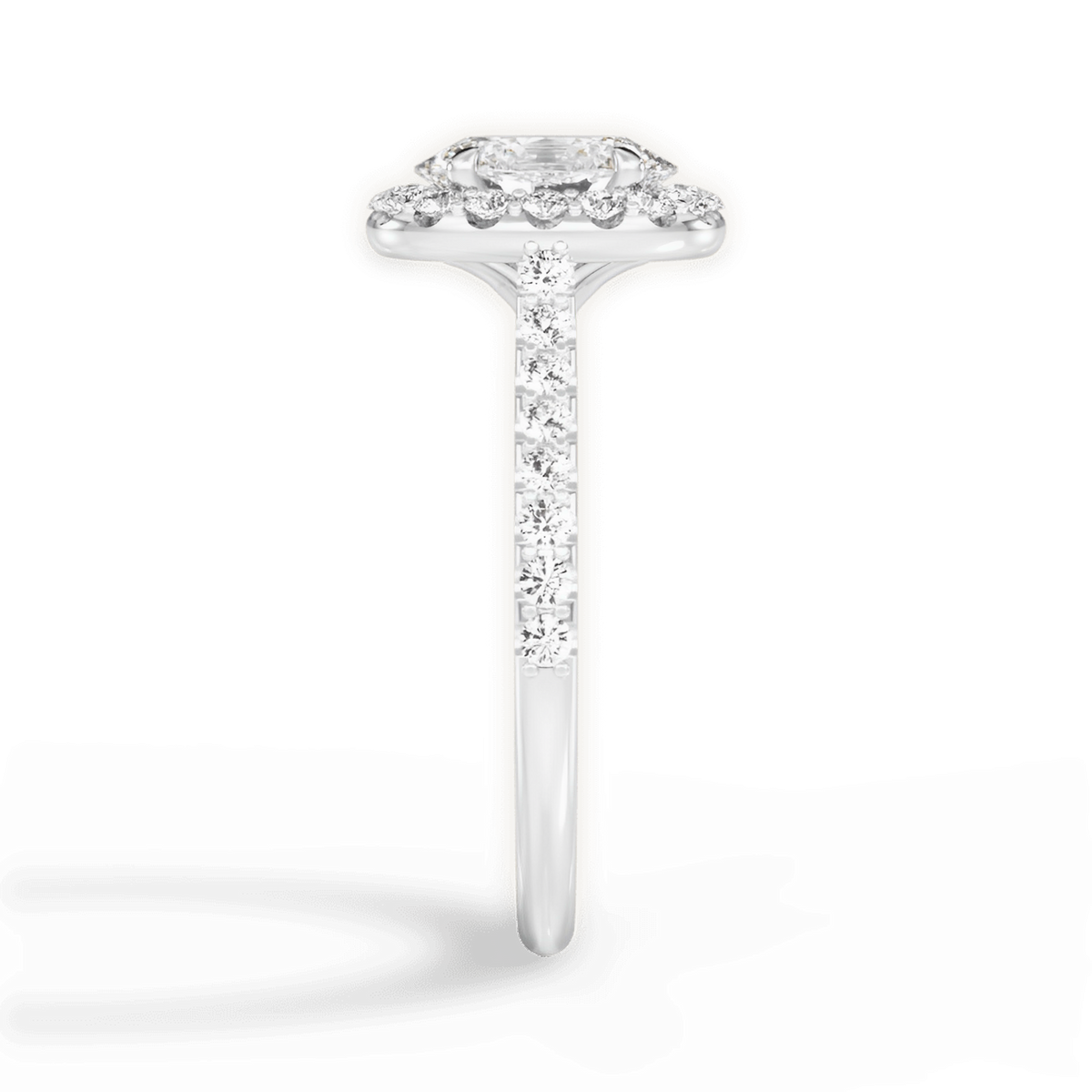 Leah Oval Cut Lab Grown Diamond Platinum Engagement Ring - View 4