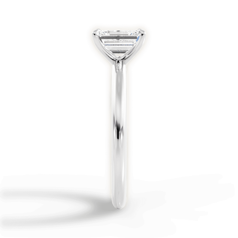 Allison Emerald Cut Lab Grown Diamond 14Kt White Gold Engagement Ring - View 4