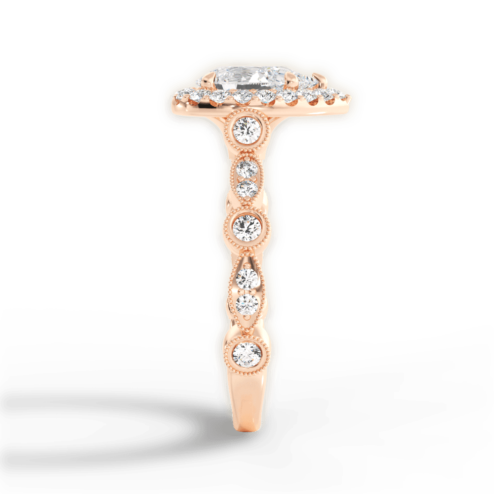 Irene Pear Cut Lab Grown Diamond 18Kt Rose Gold Engagement Ring - View 2